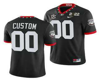 Mens Georgia Bulldogs ACTIVE PLAYER Customized 2022 Patch Black College Football Stitched Jersey->customized ncaa jersey->Custom Jersey